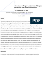 Antimicrobial Activity of Carica Papaya (Pawpaw Leaf) On Some Pat