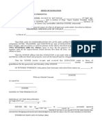 DEED OF DONATION Sample Form