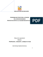 Secretaría de Estado de Educación: Planificación, Evaluación y Trabajo en El Aula