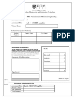 Fundamentals of Electrical Engineering 4 Lab 4 - MOSFET Amplifier