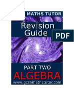 Free Ebook 'Revision Guide Part Two Algebra' From GCSE Maths Tutor