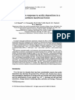 Soil Solution Response To Acidic Deposition in A Northern Hardwood Forest