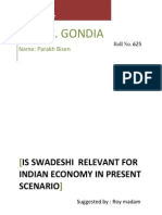 M.I.E.T. Gondia: Is Swadeshi Relevant For Indian Economy in Present Scenario