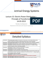 EE2022 Electrical Energy Systems: Lecture 15: Electric Power Distribution - Principle of Transformers 14-03-2013