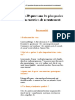 30 Questions Entretien