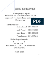 Thermoacoustic Refrigeratioa Report On Thermoacoustic Model of A Refrigerator