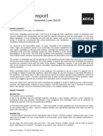 Examiner's Report: F4 Corporate and Business Law (GLO) December 2011