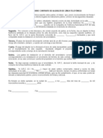 Documento Privado Sobre Contrato de Alquiler de Línea Telefónica