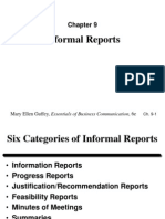 Informal Reports: Mary Ellen Guffey, Essentials of Business Communication, 6e