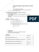 Order of Operation (If Parentheses, Square Brackets, or Fraction Bars Are Present:)