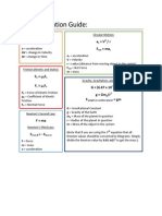 Physics Equation Guide:: a = ΔV / Δt a = V / r F = ma