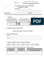 MATEMÁTICA TRIMESTRAL 1º PERIODO 4º Ano