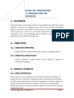 Determinación de Gravedad Específica y Absorción de Agregado Grueso