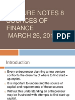 Lecture Notes 8 On Sources of Finance