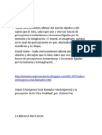 Nada Cierto Podemos Afirmar Del Mundo Objetivo y Del Sujeto Que Lo Mira ...