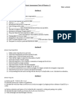 Basic Assessment Test of Physics-X: Fill in The Blanks