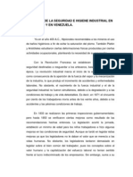 Historia de La Seguridad e Higiene Industrial en El Mundo y en Venezuela