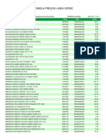 Tabela de Produtos Linea Verde - PJ 28.01