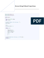 C Program To Reverse String Without Using Library Function