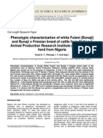 Phenotypic Characterization of White Fulani (Bunaji) and Bunaji X Friesian Breed of Cattle From National Animal Production Research Institute (NAPRI) Cattle Herd From Nigeria