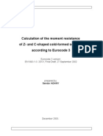 Calculation of The Moment Resistance of Z - and C-Shaped Cold-Formed Sections According To Eurocode 3