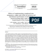 Effects of Supplementing Complexed Zinc, Manganese, Copper and Cobalt On Lactation and Reproductive Performance of Intensively Grazed Lactating Dairy Cattle PDF