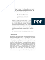 Combining Textual Pre-Game Reports and Statistical Data For Predicting Success in The National Hockey League