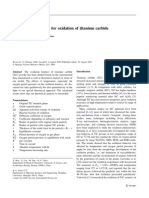 A Theoretical Analysis For Oxidation of Titanium Carbide