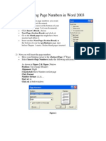 Setting Page Numbers in Word 2003