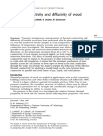 Thermal Conductivity and Diffusivity of Wood