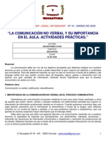 La Comunicación No Verbal y Su Importancia en El Aula. Actividades Prácticas