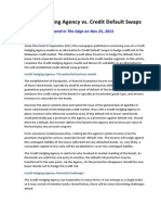 The Credit Hedging Agency Model Vs Credit Default Swaps