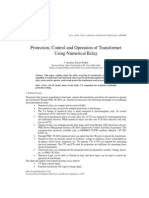 Protection, Control and Operation of Transformer Using Numerical Relay