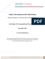 Freeman Briefing China Investment in US