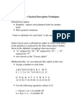 Cryptography - Classical Encryption Techniques Substitution Ciphers - Simplest: Replace