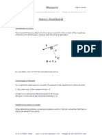 Rigid Bodies, Statics, Mechanics Notes From A-Level MathsTutor