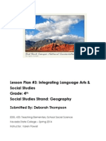 Lesson Plan #3: Integrating Language Arts & Social Studies Grade: 4 Social Studies Strand: Geography