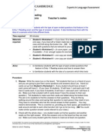 SFL Reading E1 Open Ended Questions