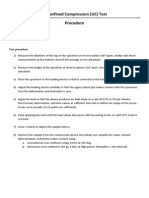 Unconfined Compression Test - Procedure and Data Sheet