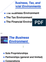 The Business, Tax, and Financial Environments