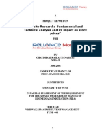 Equity Research Fundamental and Technical Analysis and Its Impact On Stock Prices With Reliance Money