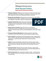 Critical Success Factors Supervisory