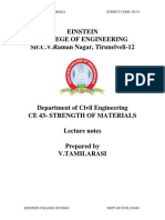 CE2252 Strength of Materials Lecture Notes