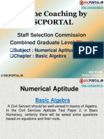 SSC CGL Numerical Aptitude Basic Algebra