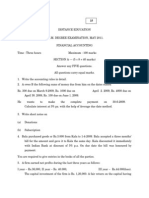 Alagappa University DDE BBM First Year Financial Accounting Exam - Paper2