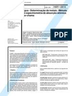 NBR 13810 (Abr 1997) - Água - Determinação de Metais - Método de Espectrometria de Absorção Atômica Por Chama