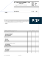 Chief Engineer'S Hand Over: Company Forms and Check Lists