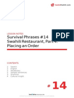 Survival Phrases #14 Swahili Restaurant, 4: Placing An Order