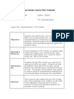 Characterization Lesson Plan