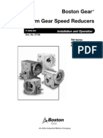 Boston Gear Worm Gear Speed Reducers: Installation and Operation